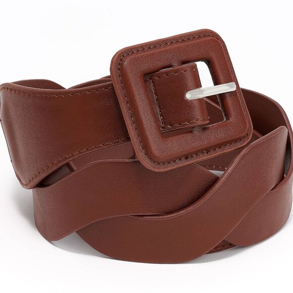 Susan Graver Criss-Cross Faux Leather Belt - Cognac (Sz L/XL) a628075 - Picture 1 of 1